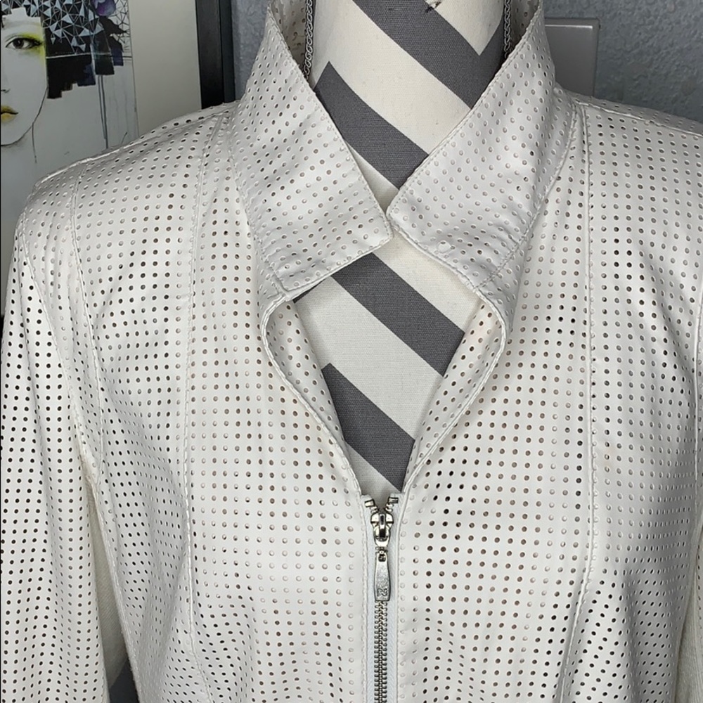 Peter Nygard White faux leather jacket